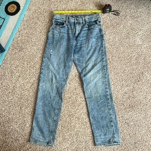 GAP Kids 18 Easy Taper Line new distressed wash jeans boys child’s 28” inseam